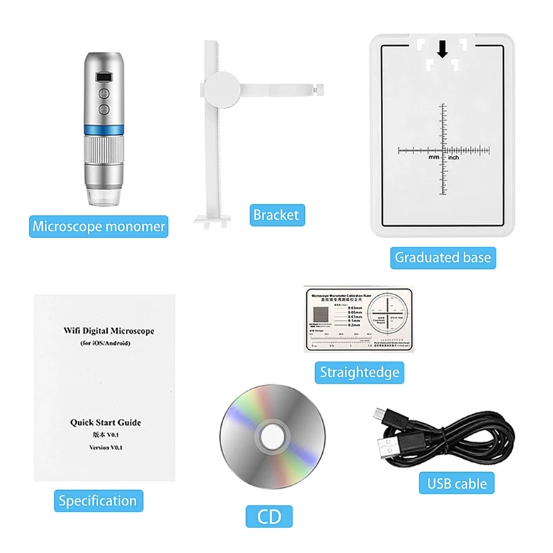 Imagem -02 - Microscópio Digital sem Fio 1000x Portátil Usb Wifi Microscópios Câmera Ms4 Lupa com Suporte de Led para Android Ios pc