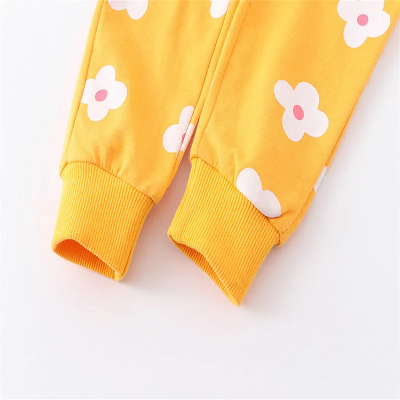 Jumping Meters 2-7T Boys Girls Sweatpants Floral Drawstring Toddler Kids Trousers Full Length Pants Baby Autumn Spring Pant