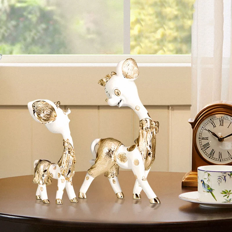 

Mother And Child Deer Sculpture Ornament, Creative Resin Crafts, Deer Statue Decor, Nordic Artworks Desktop Decoration, Gifts