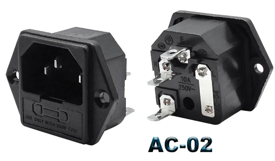 IEC320 C14 Elektrische AC-Buchse 3-polig Rot LED 250V 10A Sicherung Buchse Stecker Einlassanschluss 2-polige Buchse Montage-Wippschalter – Detail 13