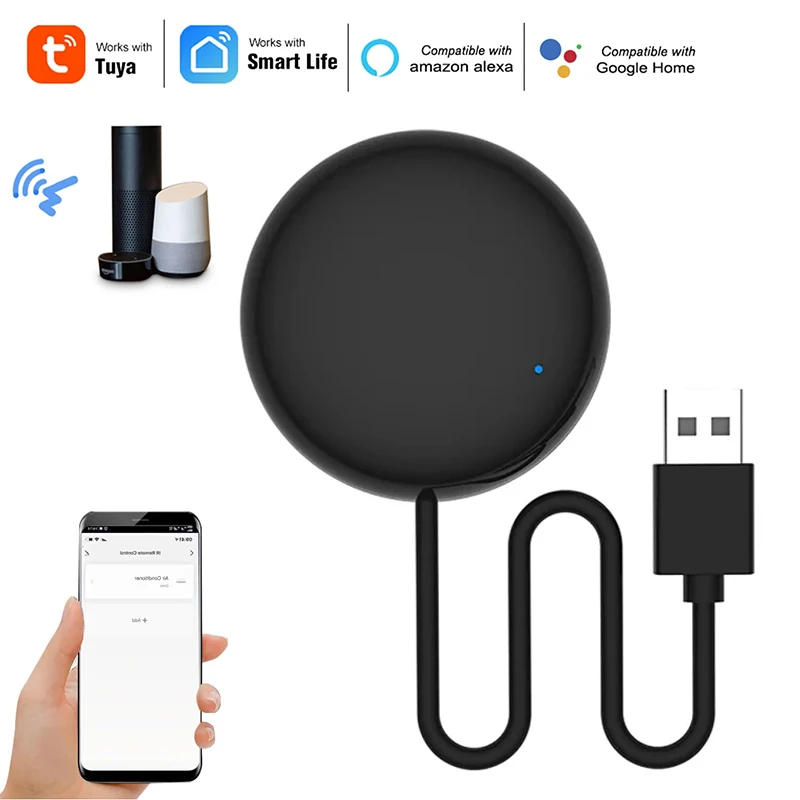 

Tuya Smart WiFi IR Remote Smart Home For Air Conditioner TV Universal Infrared Control Works With Alexa, Google Home Smart Life