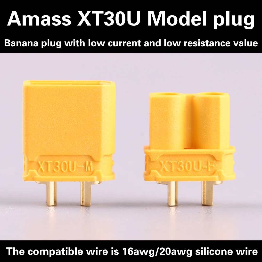 Amass XT30U Male Female Bullet Connector Plug the Upgrade XT30 For RC FPV Lipo Battery RC Quadcopter 30A