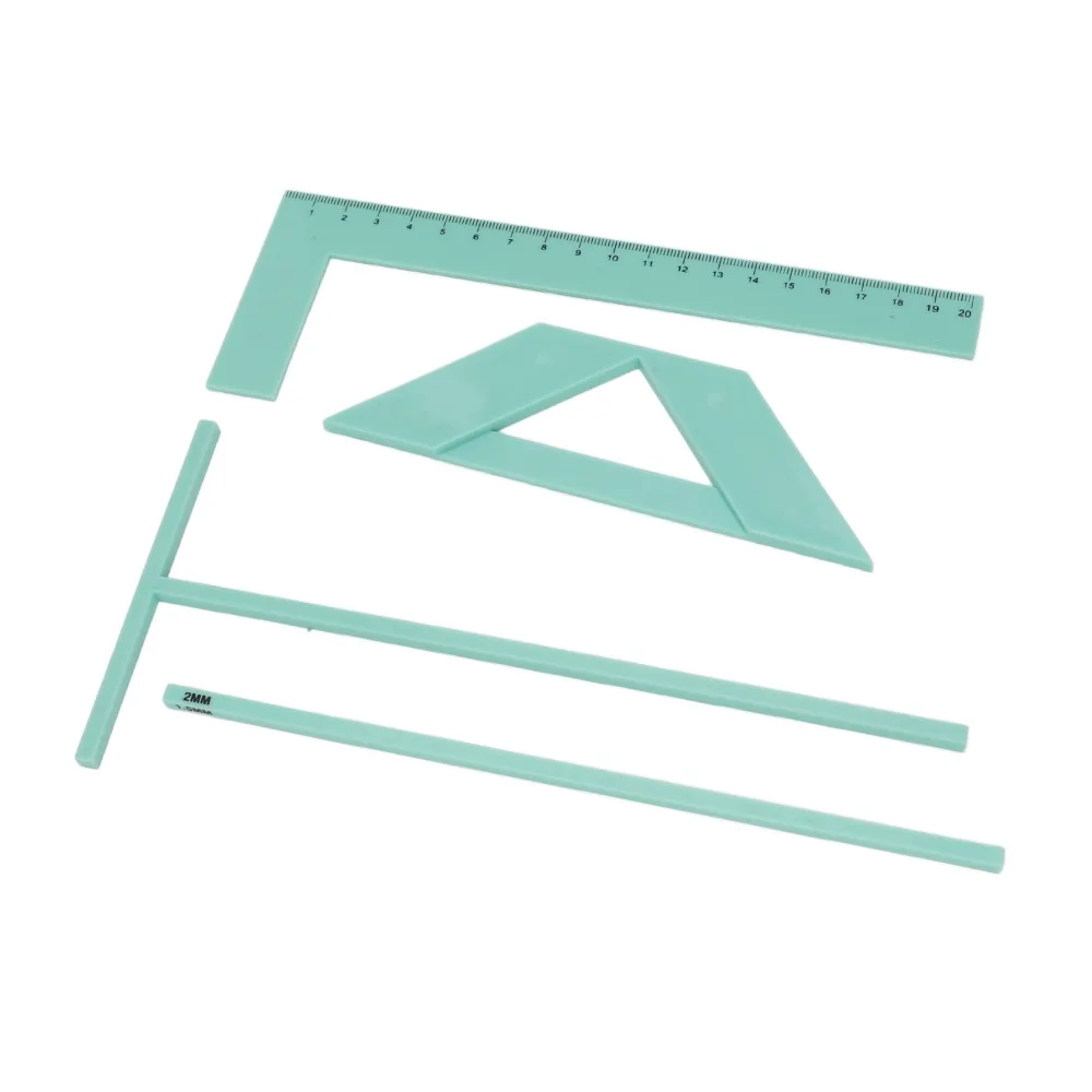 4PCS Multifunctional Bookbinding Ruler Kit Spacing Guide Precision Book Cover Maker Kit Corner Cutting Square Set For Scrapbook