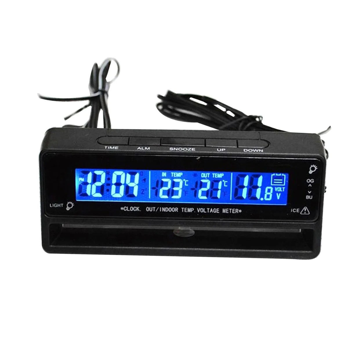 

Voltage Temperature Table -50 To 70℃ Digital Auto Monitor With Led Backlight Frost Warning Vehicle Thermometer