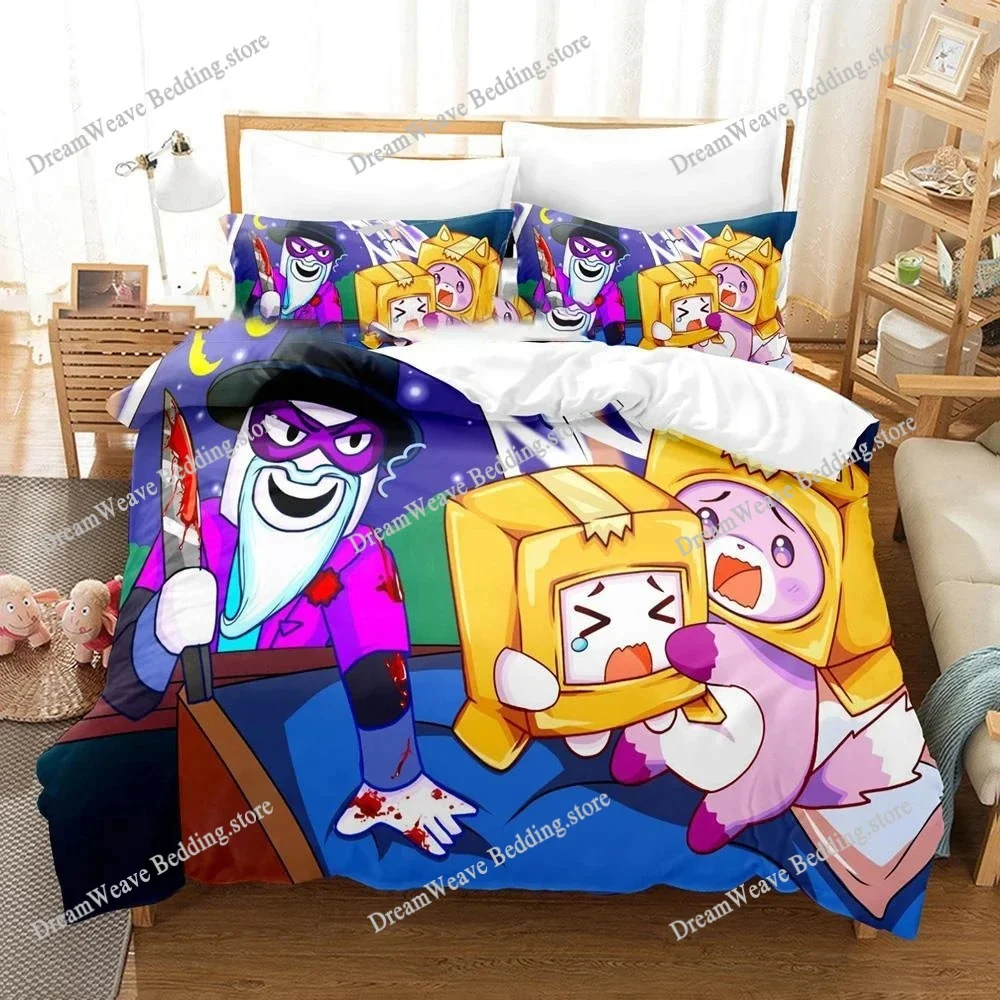 

3D Print Cartoon Foxy Boxy Lanky-box Bedding Set Duvet Cover Bed Set Quilt Cover Pillowcase Comforter King Queen Size Boys Adult