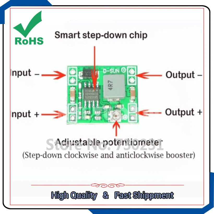 Free Shipping 2Pcs DC-DC 3A Converter Adjustable Step down Power Supply Module Replace LM2596 module
