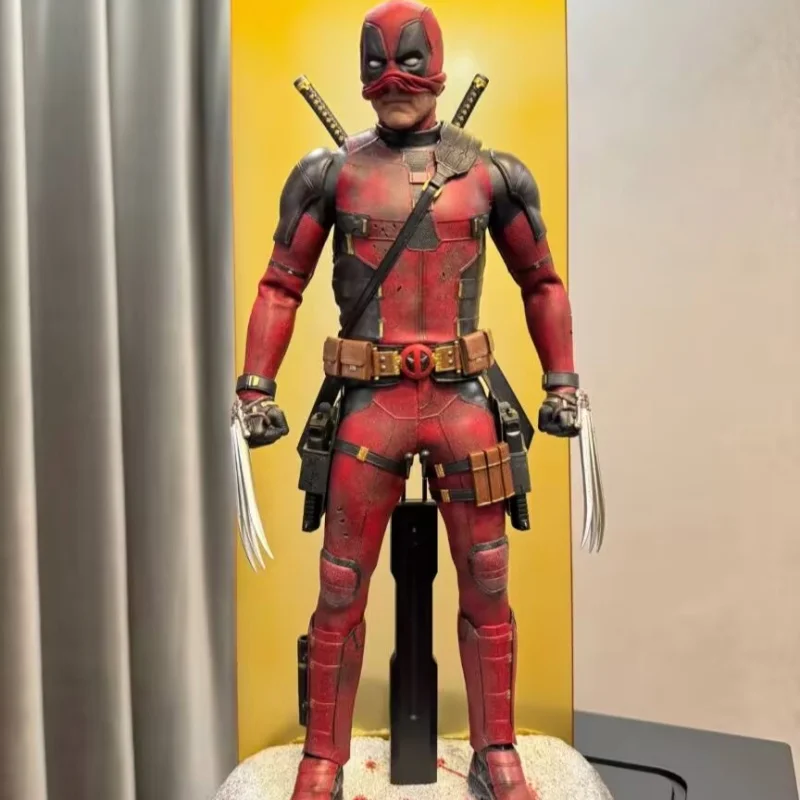 Hottoys genuinos Marvel Deadpool versión de batalla 1:6 modelo Kit de modelismo adorno decorativo de escritorio juguetes de diseño regalo genial para niños
