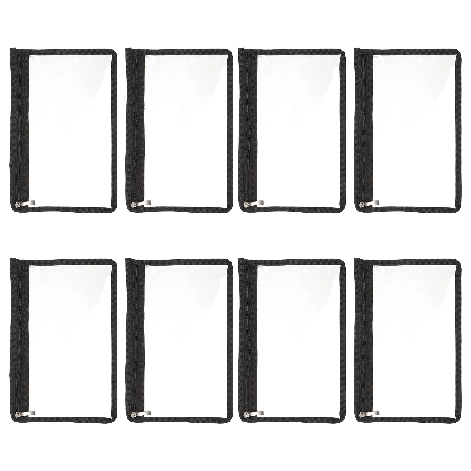 

8Pcs Clear Transparent Zipper Pencil Bags Waterproof Organizer Storage for Travel Makeup Office Document Supplies