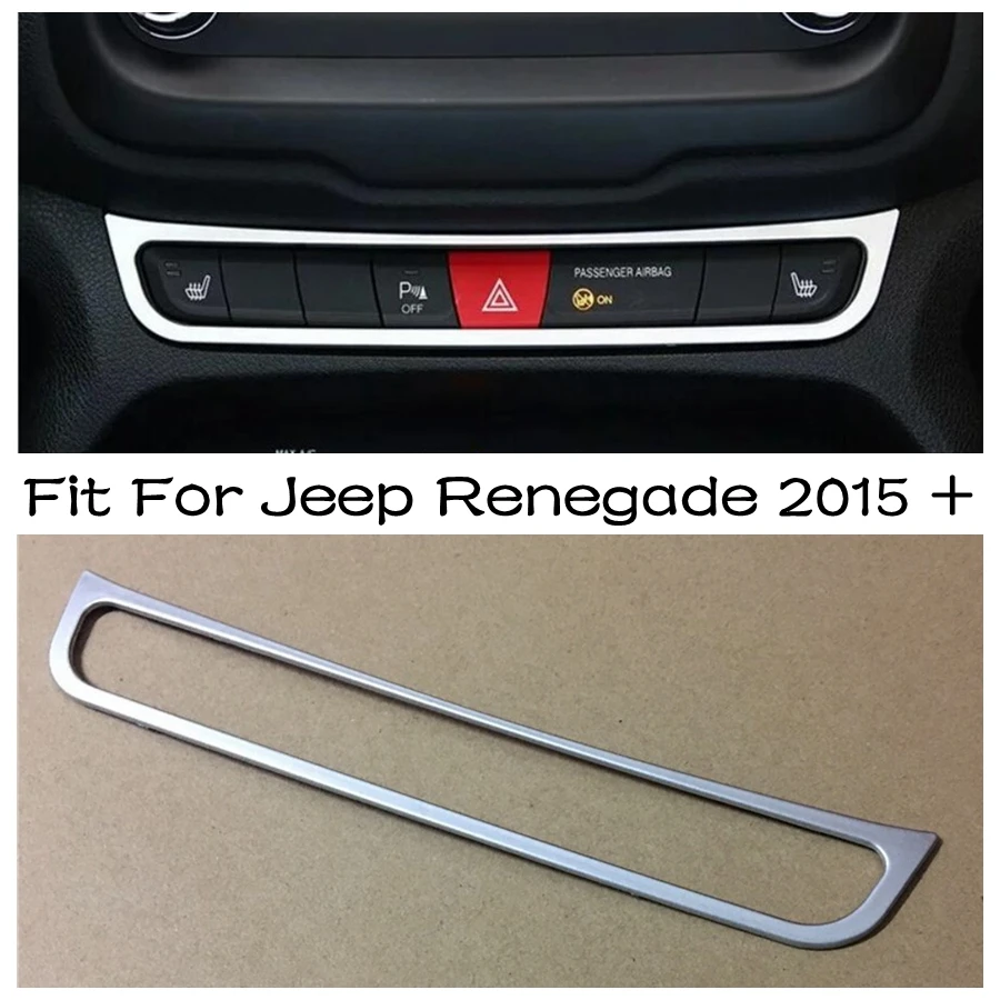 

Warning Lights Switch Button Decoration Frame Cover Trim 1PCS Fit For Jeep Renegade 2015 - 2020 Accessories Interior Refit Kit