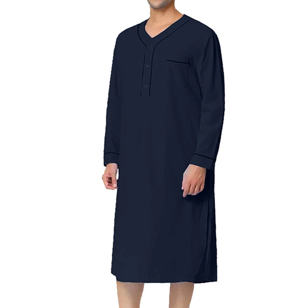 Ropa musulmana de manga larga para hombre, Jubba, caftán largo árabe saudita, bata suelta Thobe