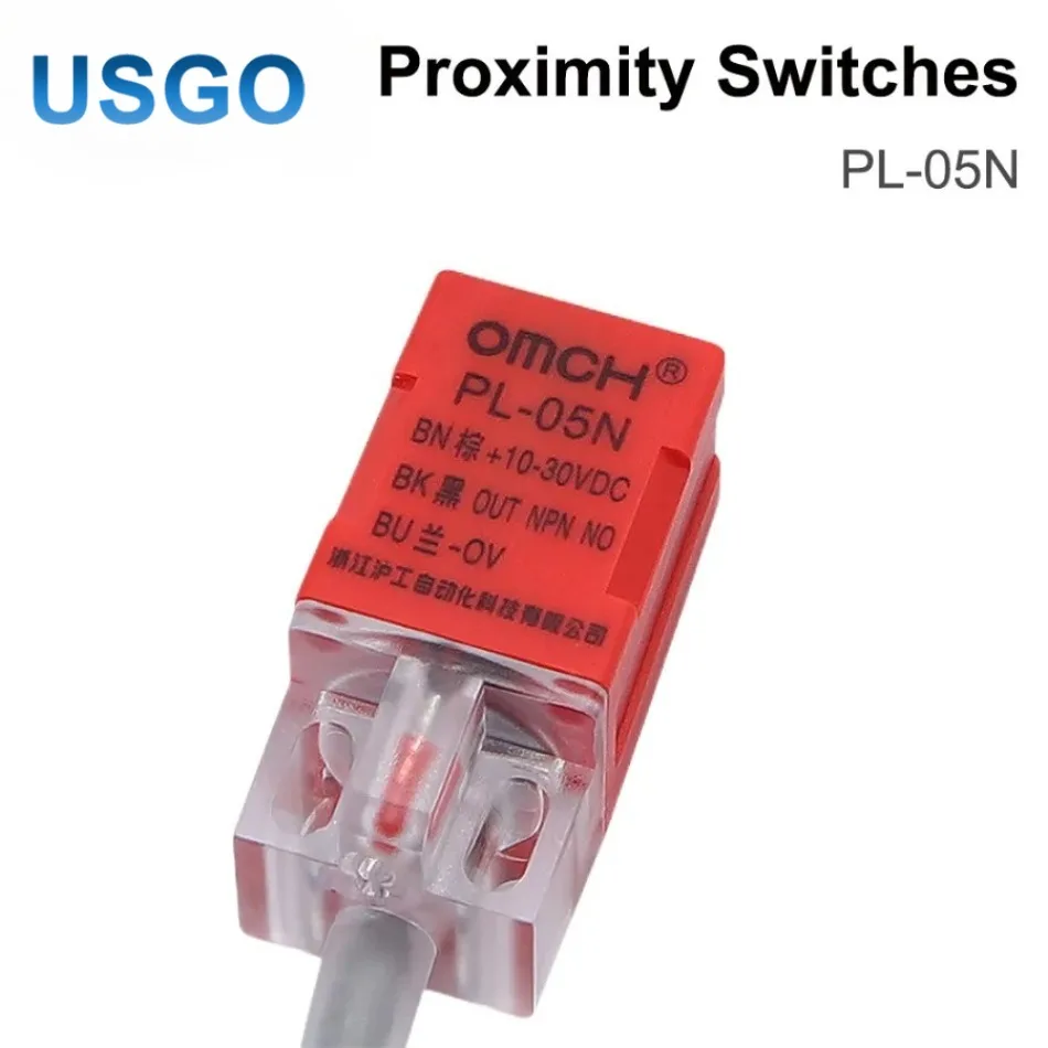 USGO PL-05N Inductive Proximity Sensor Switch NPN NO Normal Open 5mm DC10-30V Limit Switch for CNC CO2 Laser Machine