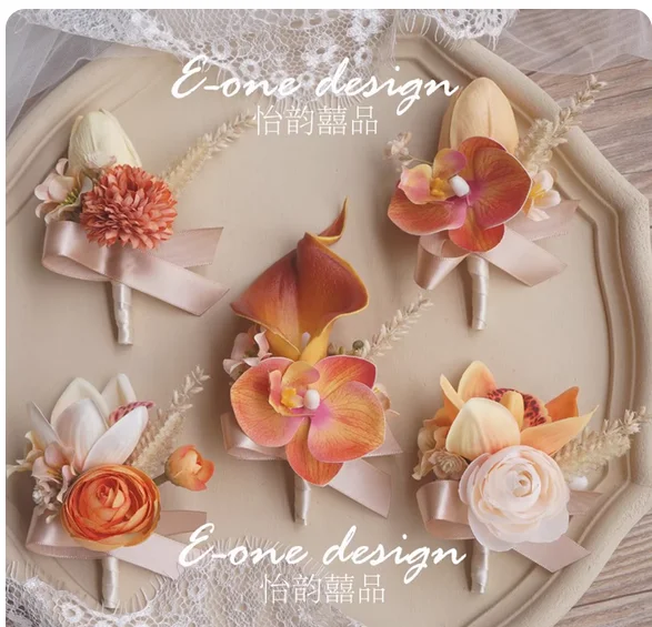 

Wedding corsage, bride and groom's parents, bridesmaid and groomsman's wrist flower, opening ceremony wrist flower