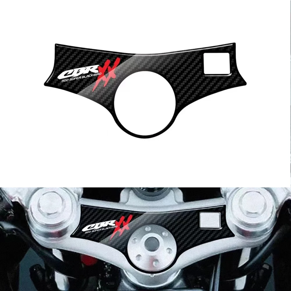 motorcycle 3D Carbon-look Top Triple Clamp Yoke Defender Decal sticker For Honda CBR1100XX 2002 2003 2004 2005 2006