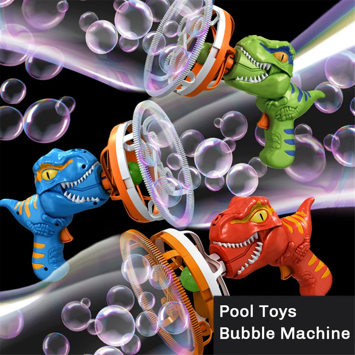 Fan Dinosaur Bubble Machine Bubbles in Bubble Handheld Electric Dinosaur Bubble Machine Bubble Dinosaur Pool Toys Blue