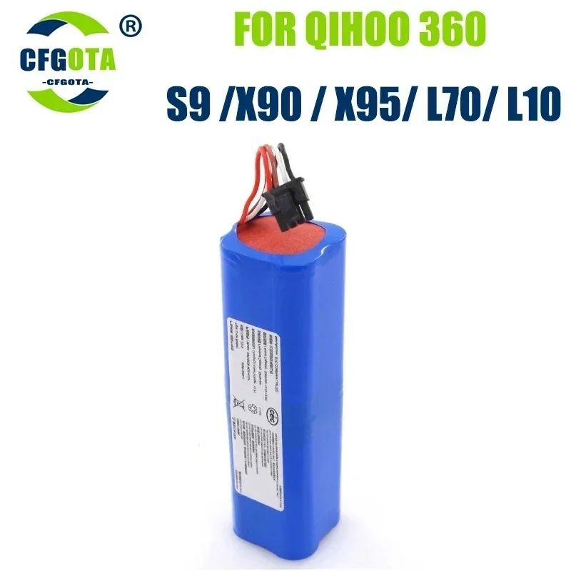 New 14.8V 5200mAh Battery Pack for Qihoo 360 S9 Robotic Vacuum Cleaner Spare Parts Accessories Replacement Batteries