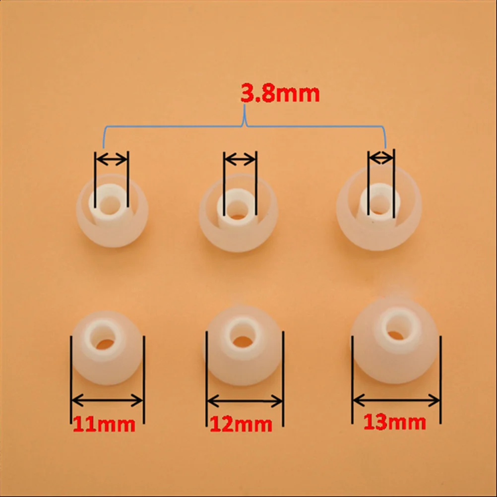 

5 Pair of 3.8mm In Ear Tips Earbuds Headphone Silicone Ear Sleeve Ear Tip Earbuds for Earphone (Random Color) - Size L