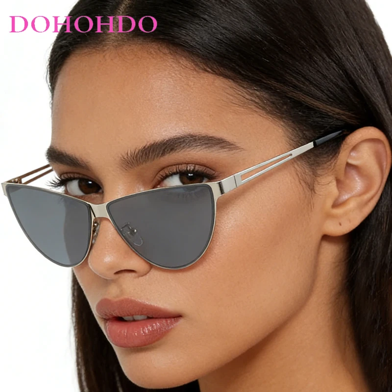 

New Vintage Brand Designer Metal Cat Eye Sunglasses Women Luxury Punk Men Sunglass Summer Traveling Eyeglasses Очки UV400 Lentes