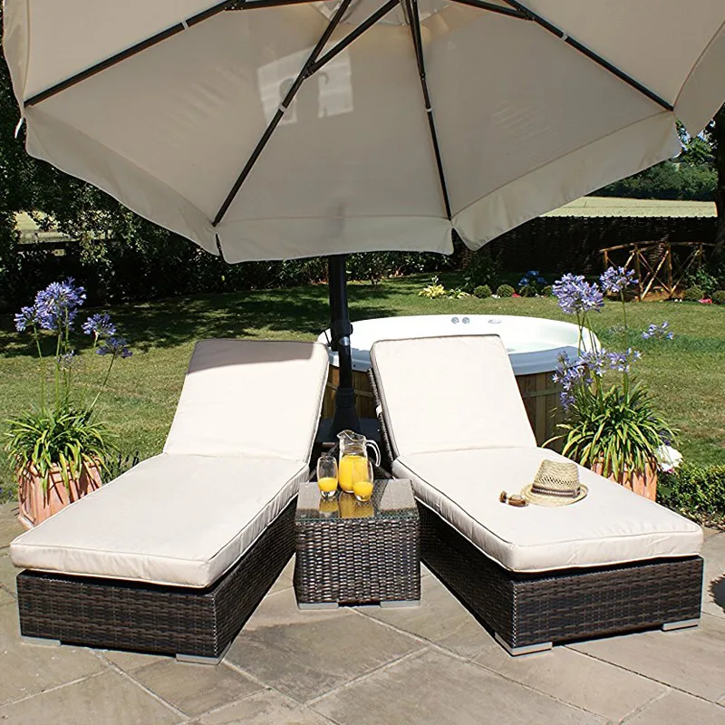 Outdoor balcony bed, rattan chair garden villa, sunshine room, beach chair, swimming pool bed