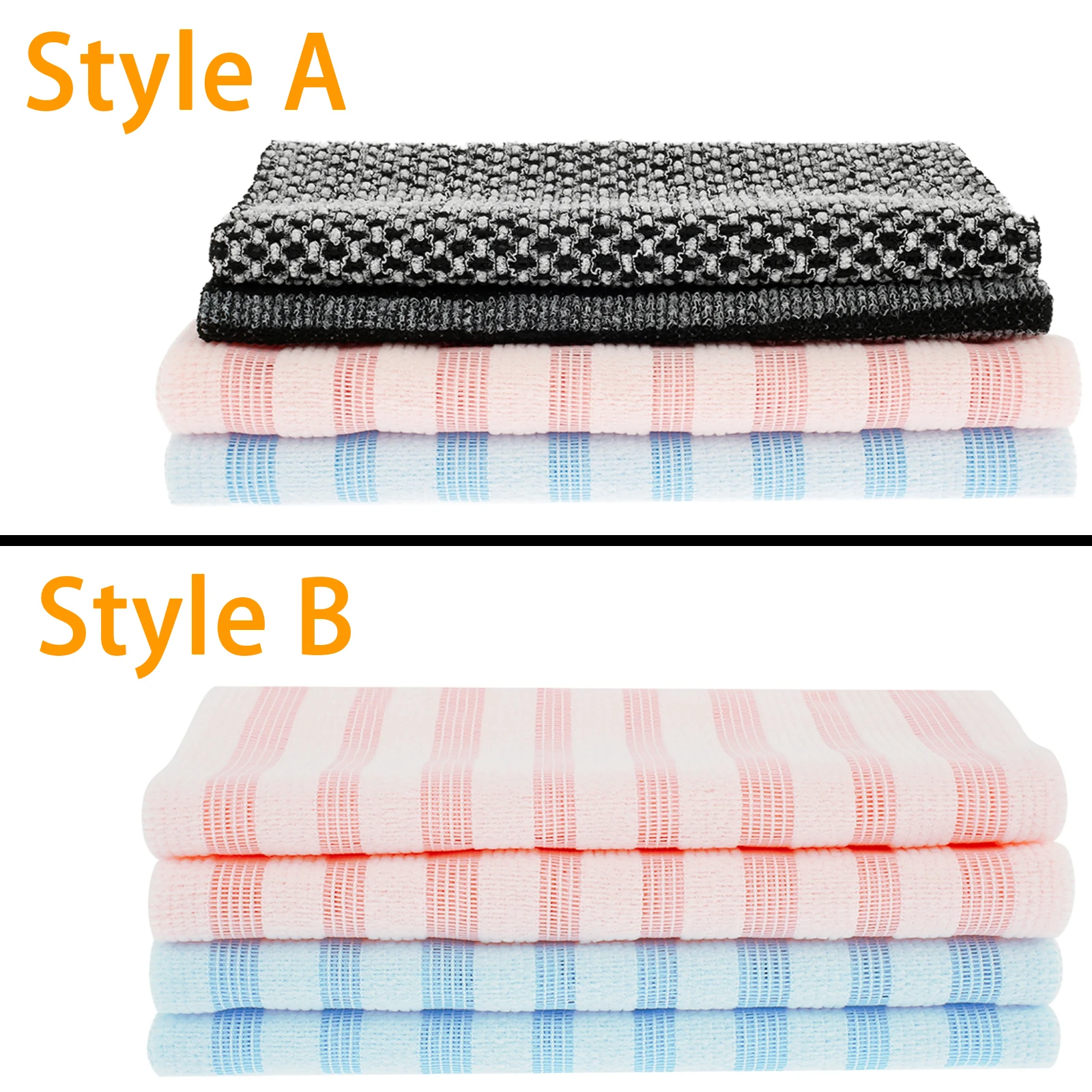 4Pcs Japanese Rubbing Washcloth Exfoliating Shower Back Towel Brush Bathroom Beauty Skin Body Back Scrubber Fast Drying