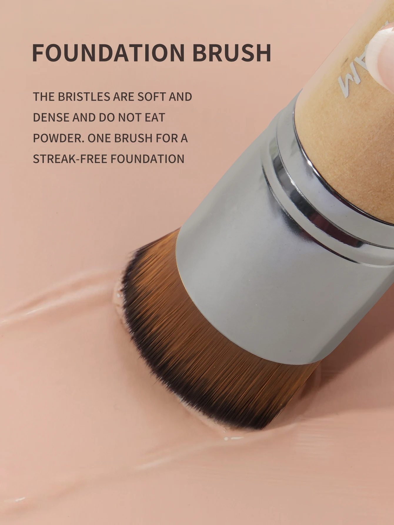 MAANGE 1PCS Foundation Brushes Face Powder Contour Concealer Blush Brush Wood Flat Round Fluffy Brush for Liquid Cream