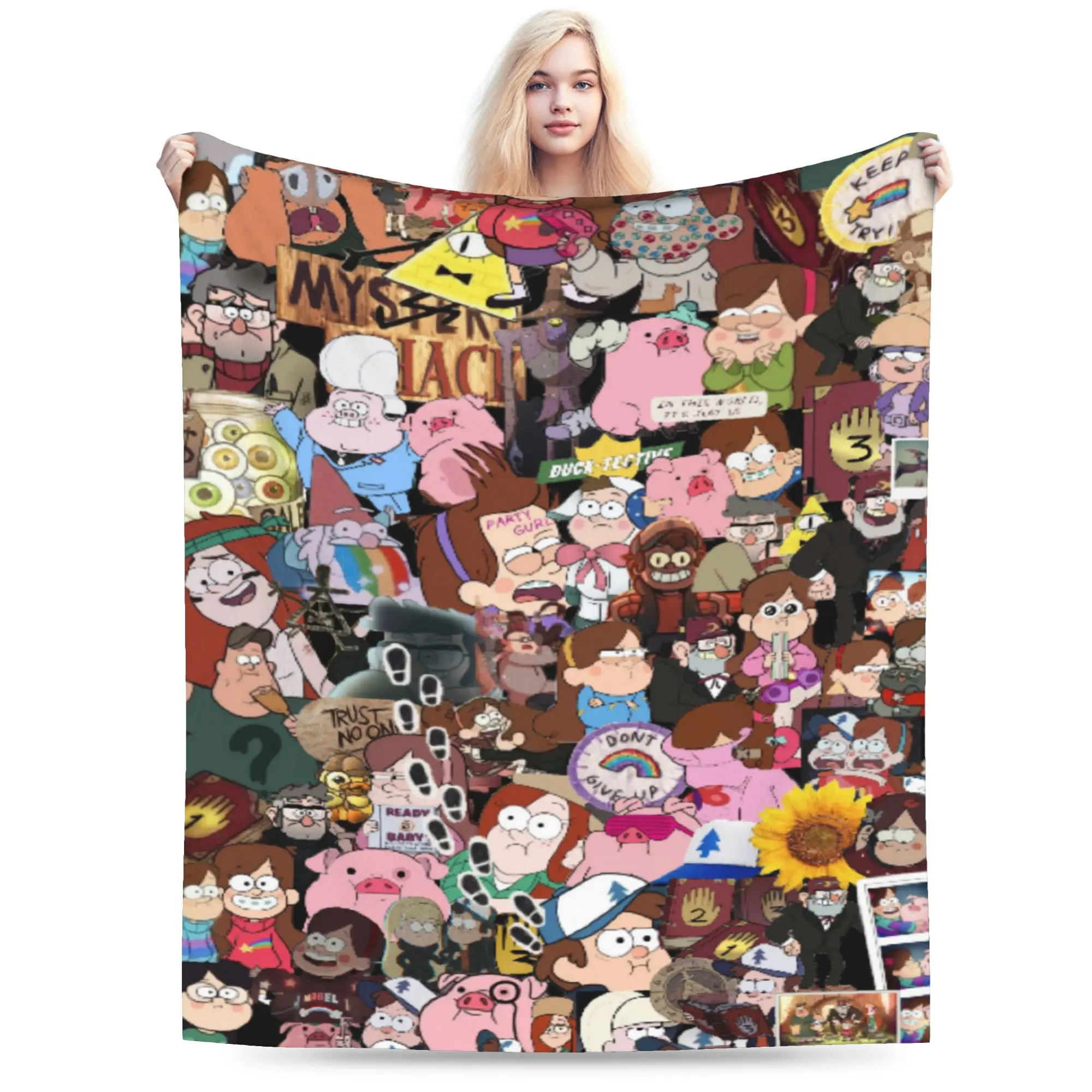 Gravitys Falls Throw Blanket for Couch  Soft Fuzzy Plush Blanket 50x60 Inch Multi-size Bedspreads for All Seasons