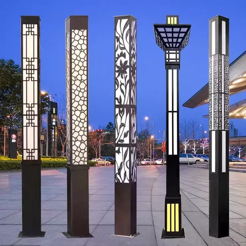 Classic Vintage Outdoor Waterproof Landscape Garden Lights Pole Lamp Post 4m Pole Outdoor Lights