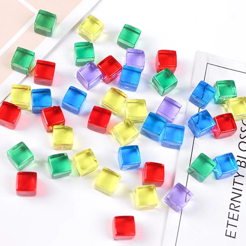 50Pcs Mini Dice 10MM Centimeter Cubes Montessori Educational Toys Math Board Game Accessories Juegos Niños