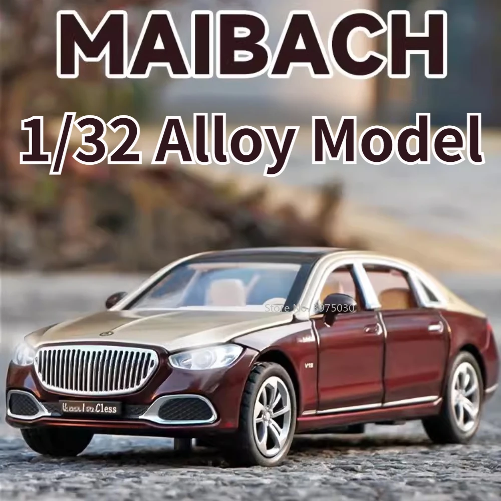 

1/32 Alloy Diecast S680 Luxury Sedan Car Model Scale Toy High Simulation Vehicle Door Can Open Pull Back Collect Decorative Toys