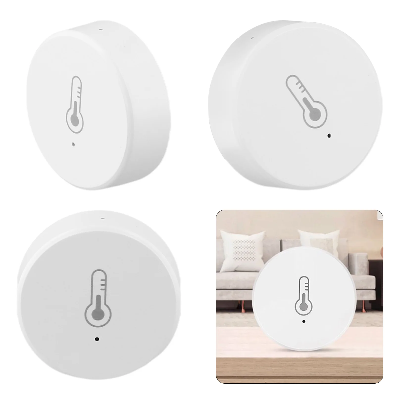 Smart Home Environment Smart Thermometer Home Automation Device 0 95 RH 40*40*13mm About 17g CR2450 For Zigbee Hub