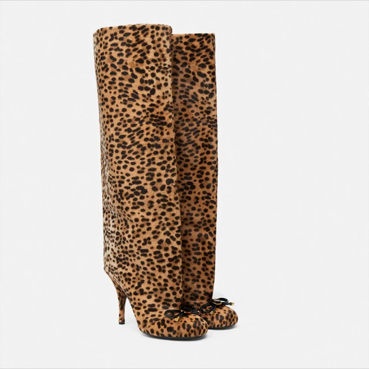2024 Autumn and Winter New Slim Heel Knee High Women's Boots Round Toe Fashionable Plus Size Women's Long Boots Knight Boots image 6