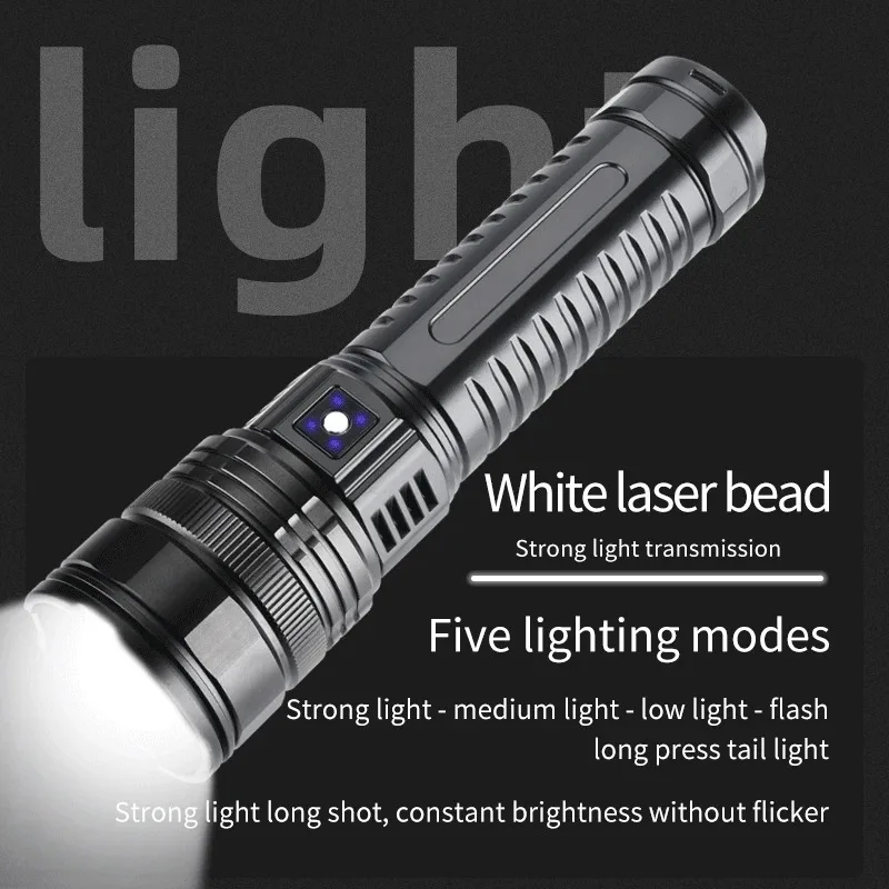 9900000LM Ultra Bright Torch Built-in Battery Flash Light Emergency Spotlights 5km 1500W Most Powerful Led Flashlights Tactical