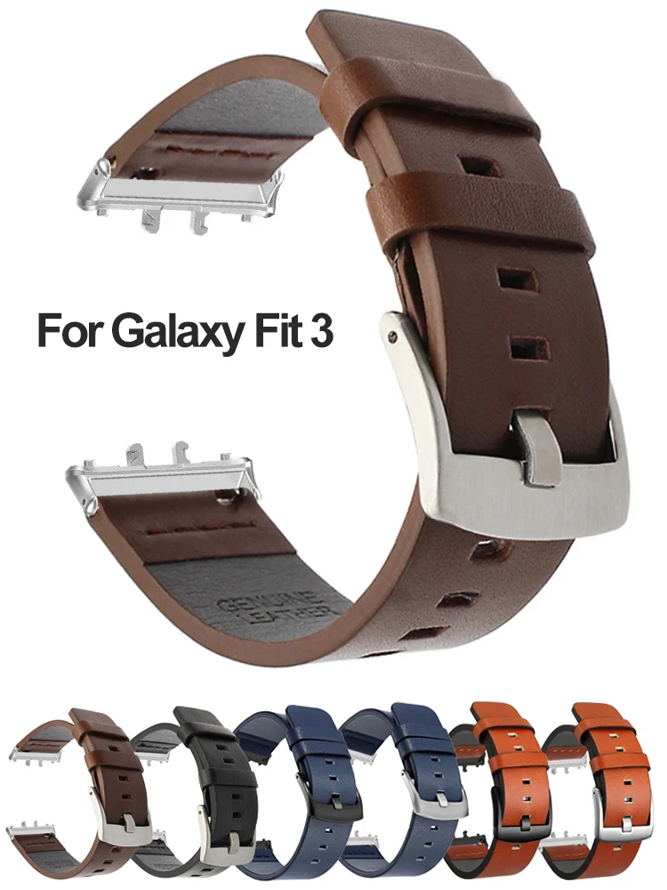 Leren Band Voor Samsuang Galaxy Horloge Fit 3 18Mm Band Snel Fit Metalen Connector Voor Galaxy Horloge Fit 3 Correa Armband