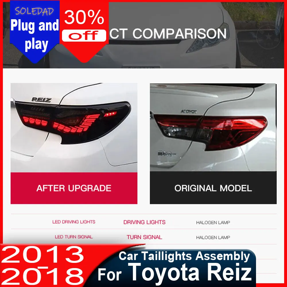 

Для Toyota Reiz Mark X 2010-2017: Светодиодные задние фонари с динамическим указателем поворота, комплект задних фар в сборе