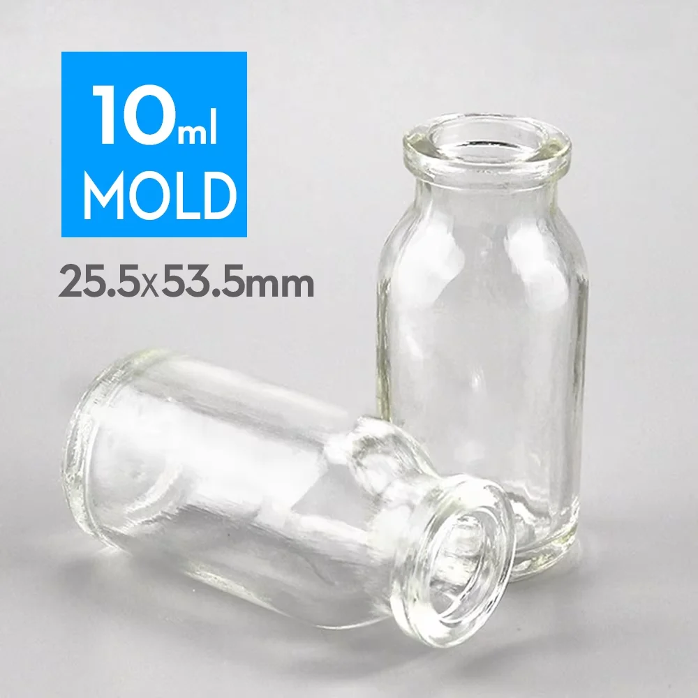 50pcs Unsterilized molded bottle glass bottle 3ml, 5ml, 7ml,10ml, 15ml, 20ml,25ml,30ml,50ml,100ml jars(only bottle)