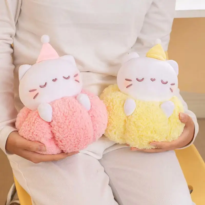 23 cm Simulation nuage chat poupée en peluche jouet à la main poupée dessin animé mignon oreiller coussin décoration de la maison cadeau d'anniversaire pour enfants