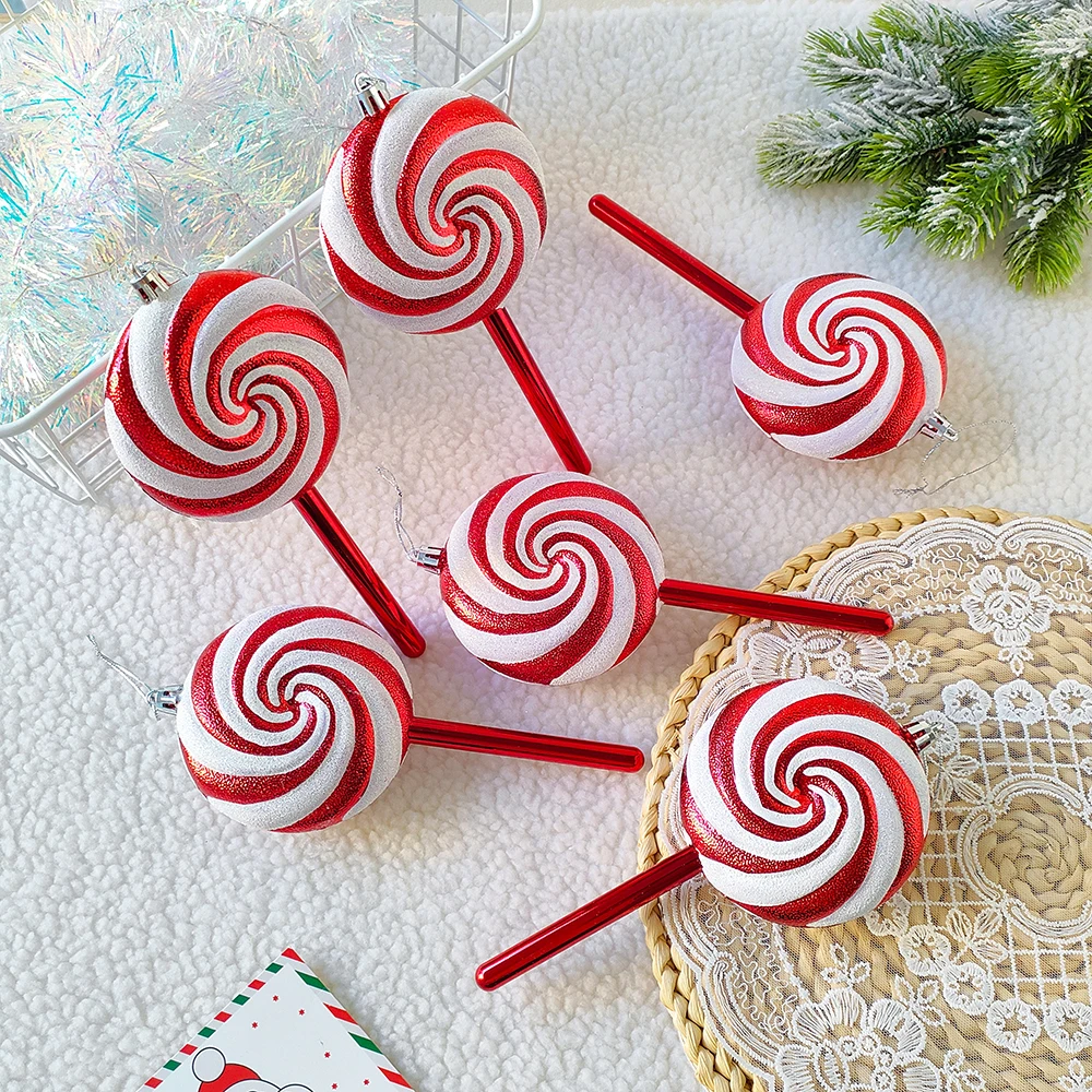20/40cm Oversized Candy Cane Christmas Tree Pendant Christmas Decoration Wedding Red And White Painted Gold Party Home Decoratio