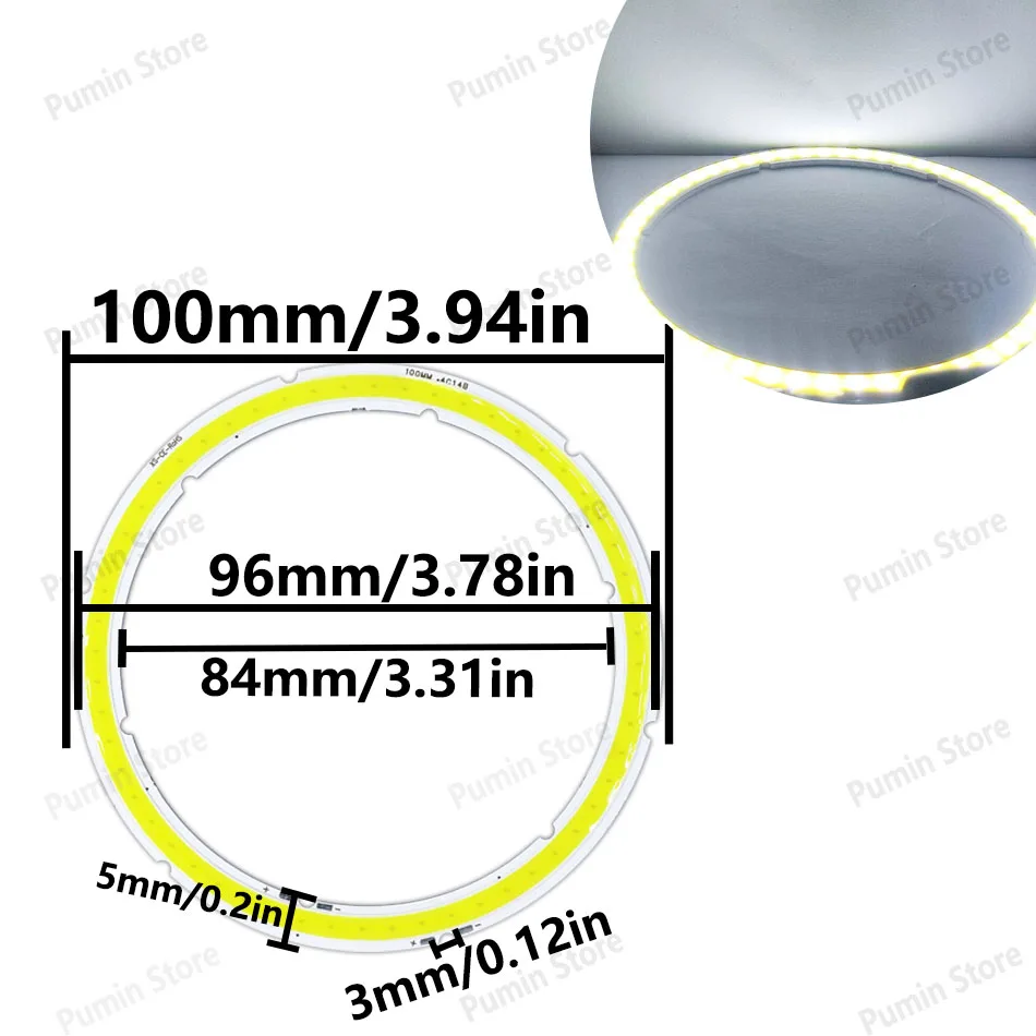 Angel Eyes 12V LED COB Runde Ring-Glühbirne Lichtquelle Warmweiß Kaltweiß 20-120mm LED-Chip-Modul Dekorative Heimbeleuchtung Deckenlampe