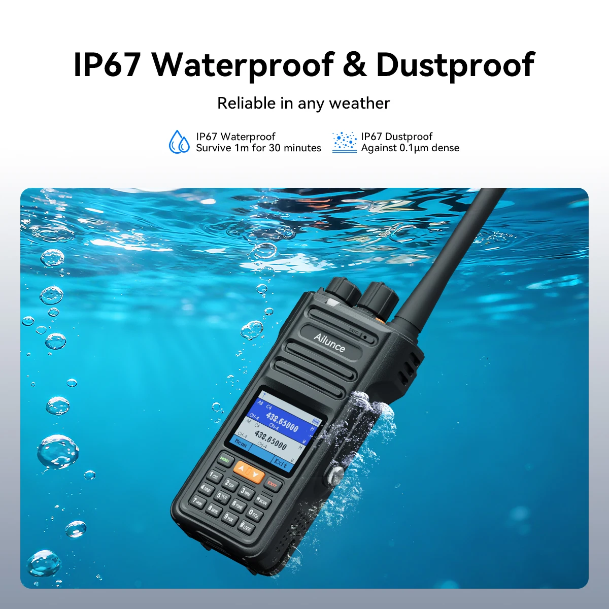 Retevis HA2 Walkie-Talkie FPP Dual-Band GPS APRS IP67 Wasserdicht Bluetooth App-Programmierung iOS & Android für Outdoor und Geschäft – Detail 7
