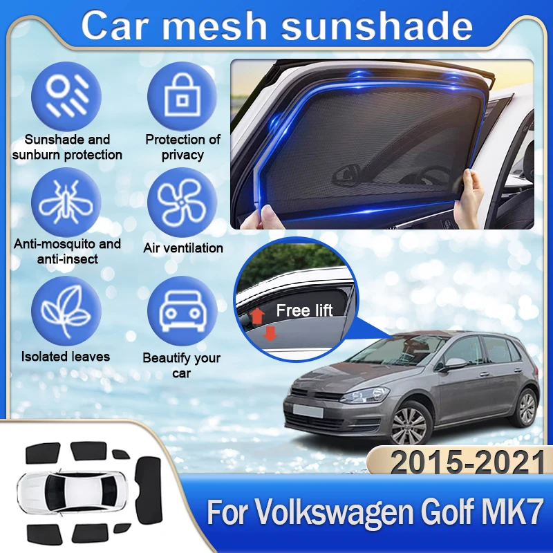 

For VW Golf 7 Volkswagen Golf MK7 Variant 2015~2021 2018 Window Sunshade Magnetic Sun Visors Privacy Curtains Auto Accessories