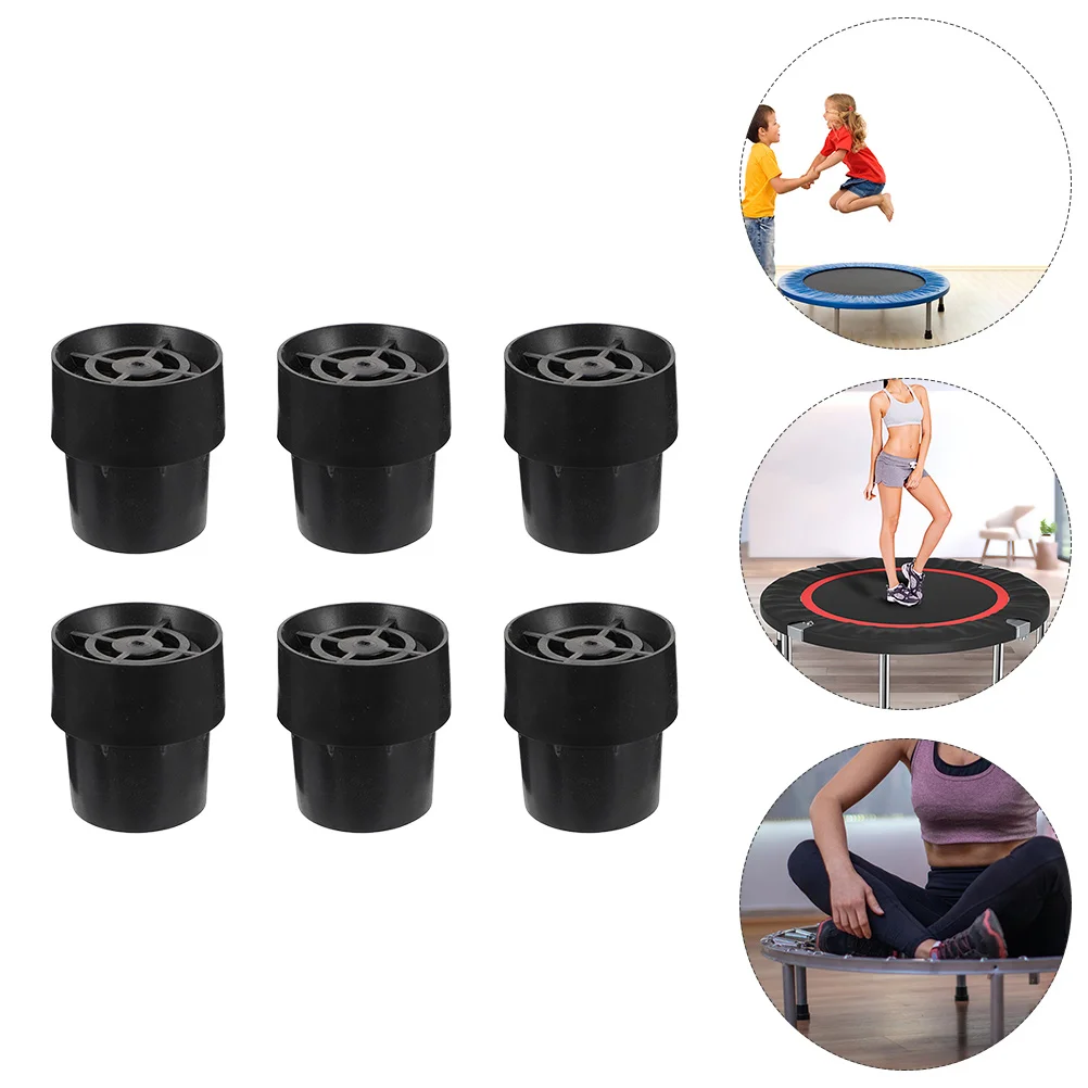 6 Pcs Non Latex Trampoline Leg Covers Black Chair Feet Protectors Table Mats Multipurpose Protective Pads Safe Gentle