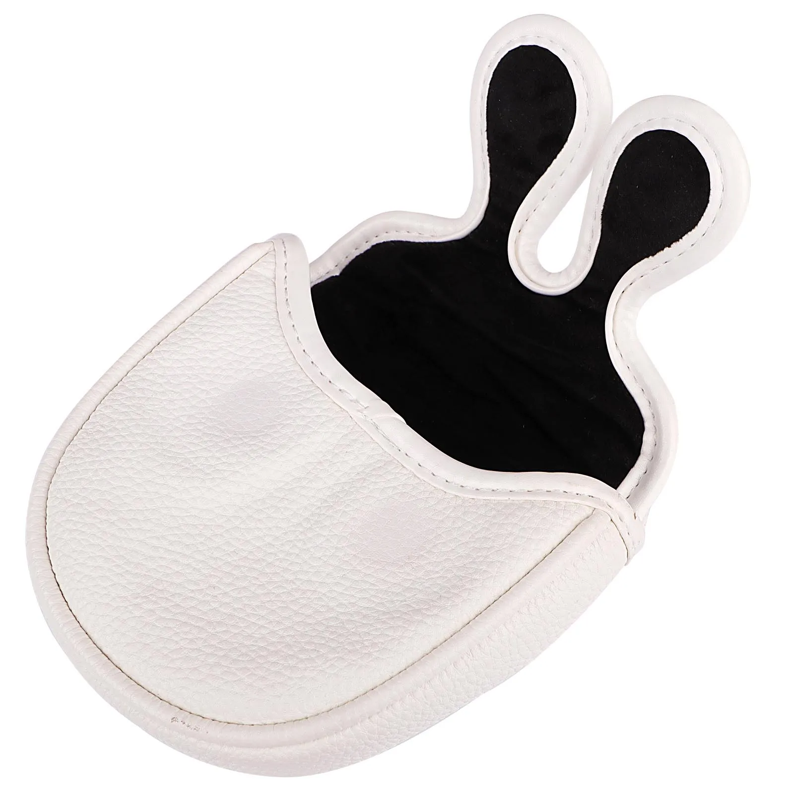 Cat Embroidery Golf Putter Headcover Semi-circular Water Resistant PU Leather Club Head Cover