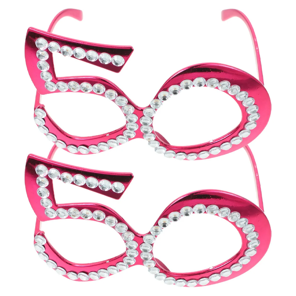 

2pcs 50Th Birthday Glasses Lightweight Rhinestone Party Eyewear For Adults Photo Booth Props Novelty Accessories Celebration
