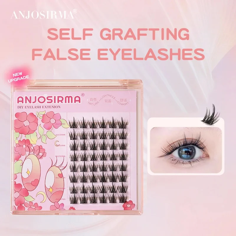 

ANJOSIRMA-Self Adhesive False Eyelashes, DIY Cluster Eyelashes Extension Fake EyeLash, Cosplay, makeup Tools, Individual Eyelas