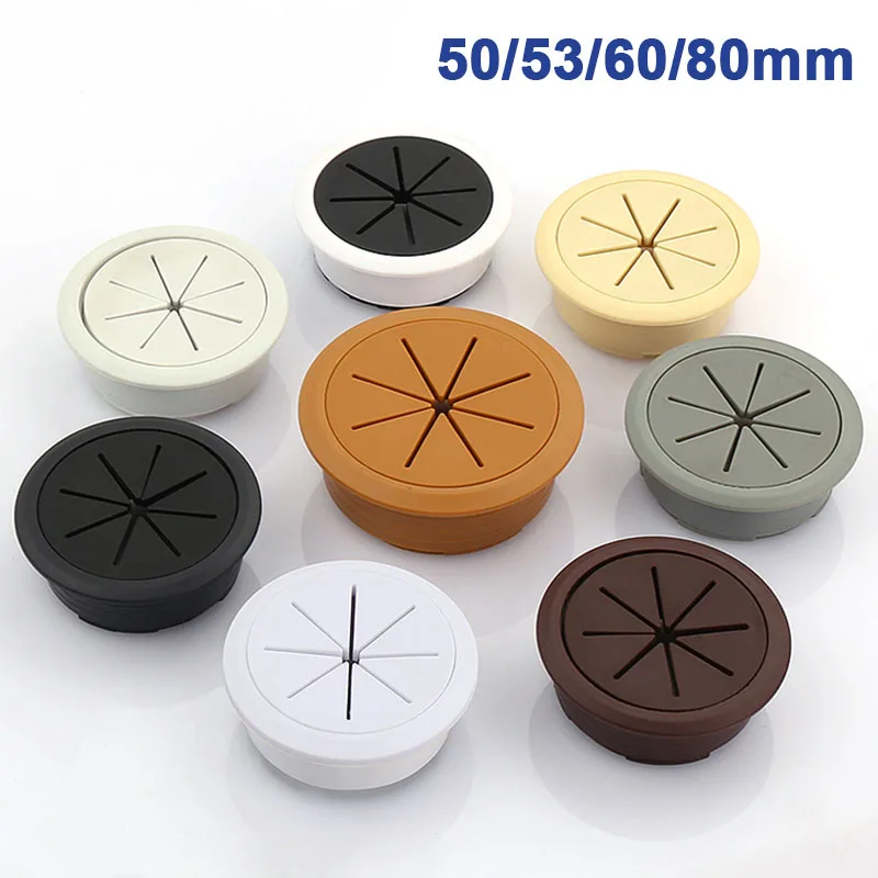 

50/53/60/80mm Desk Wire Hole Cover ABS Plastic Round Cable Box Computer Thread Hole Table Line Hole Cover Decorative 7-color