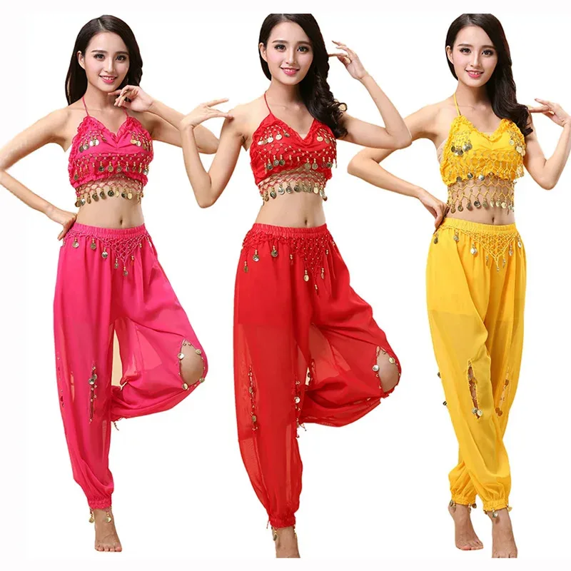 2025 novo conjunto de 2 peças trajes orientais profissionais feminino barriga para mulher traje de dança indiana vestido de bollywood ☆ ★ ee ☆ ★