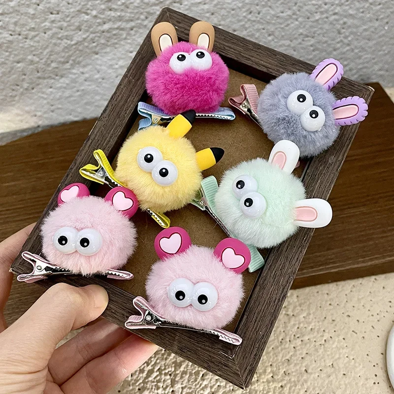 New Plush Quirky Animal Hairpin Korean Dopamine Sweet Hair Clip Hairpin Headwear Barrettes Hair Accessories Women Girls