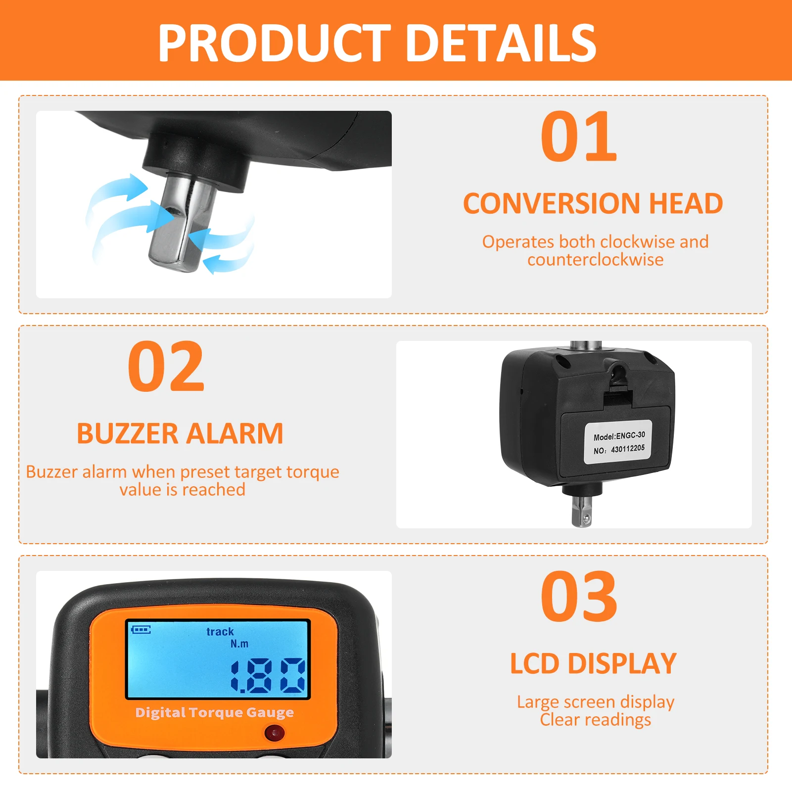 مقياس عزم الدوران الرقمي ، جهاز اختبار عزم الدوران ، مفتاح الربط الإلكتروني ، الفحص ، السيارة ، أدوات إصلاح الدراجات ، مقياس عزم الدوران ،-من من من.
