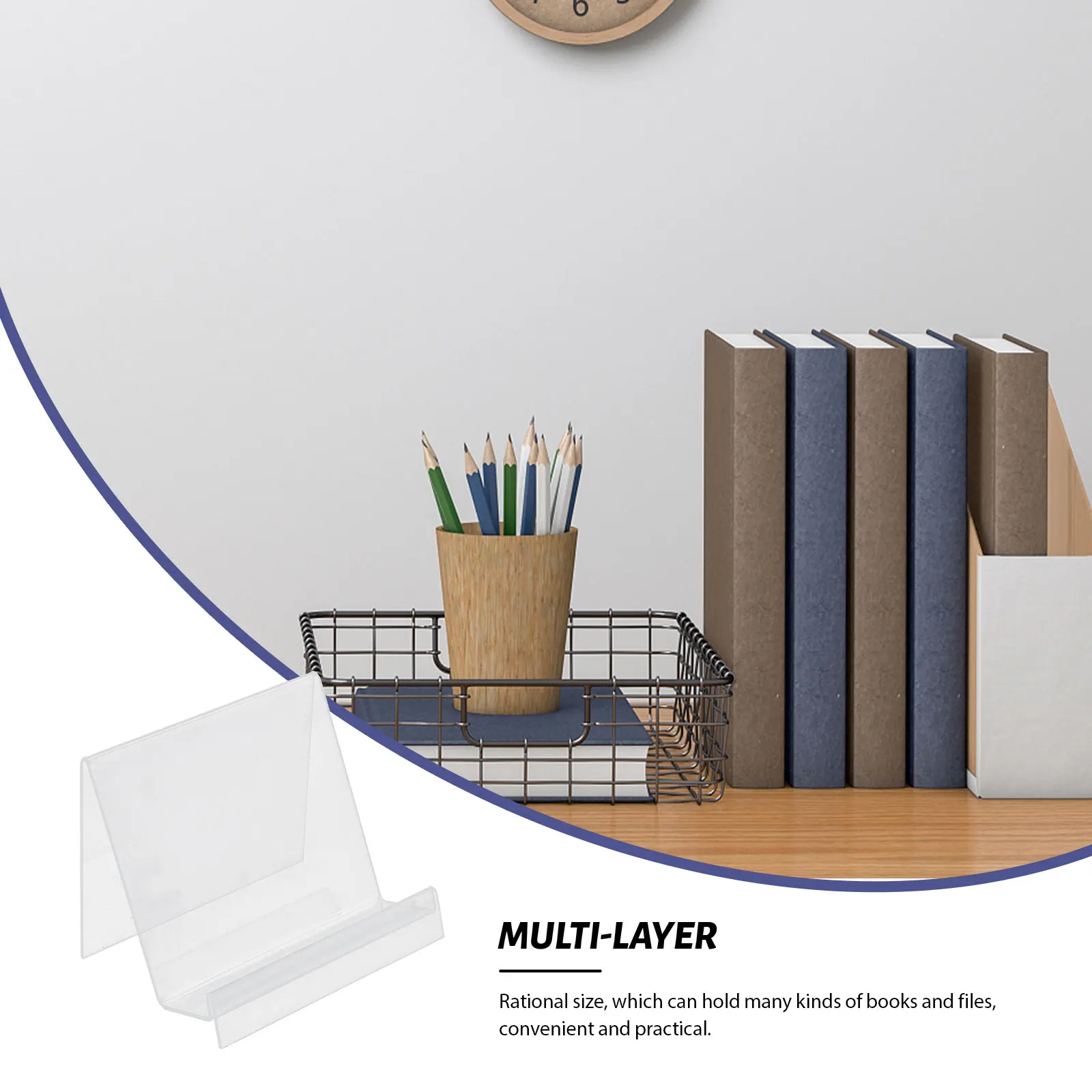 

2Pcs Acrylic Bookshelf Transparent Phone Tablet Holder Storage Display Vinyl Record Albums Home Supplies ganizing