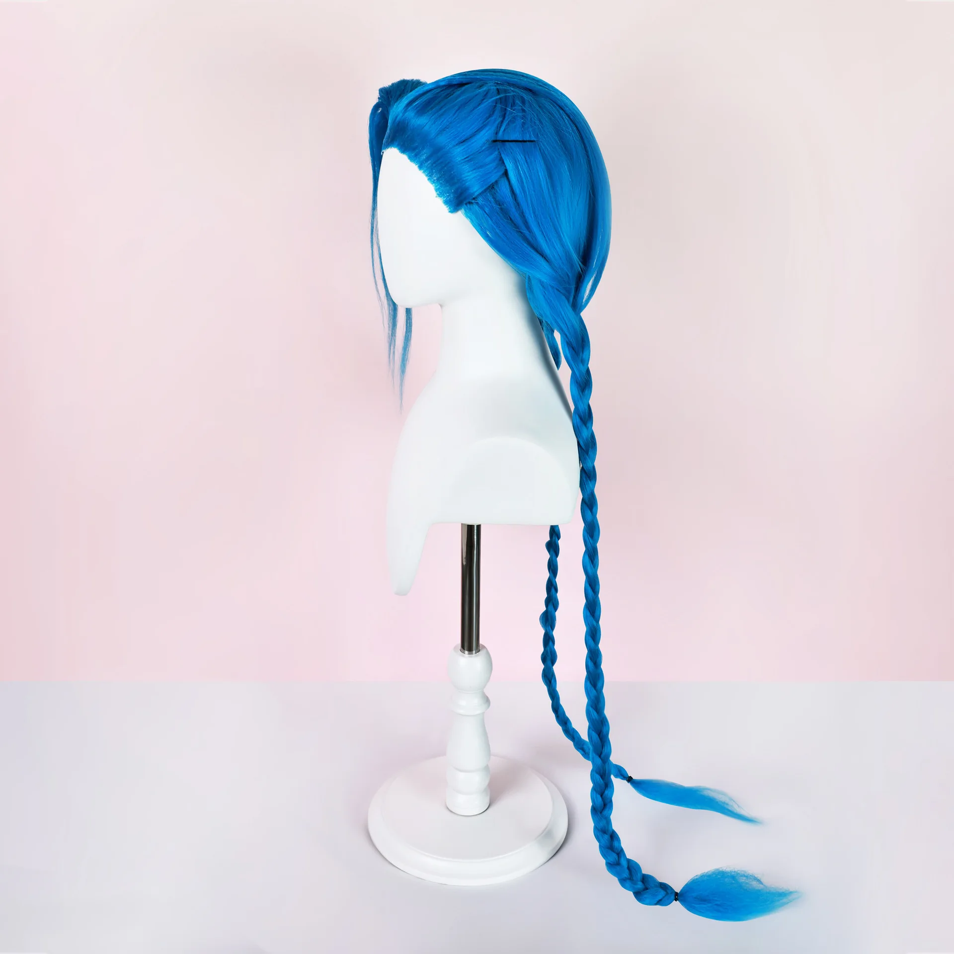 Arcane League of Legends Jinx – perruque bleue cheveux longs pour hommes et femmes, accessoire de fête de mascarade d'halloween, accessoires de Cosplay