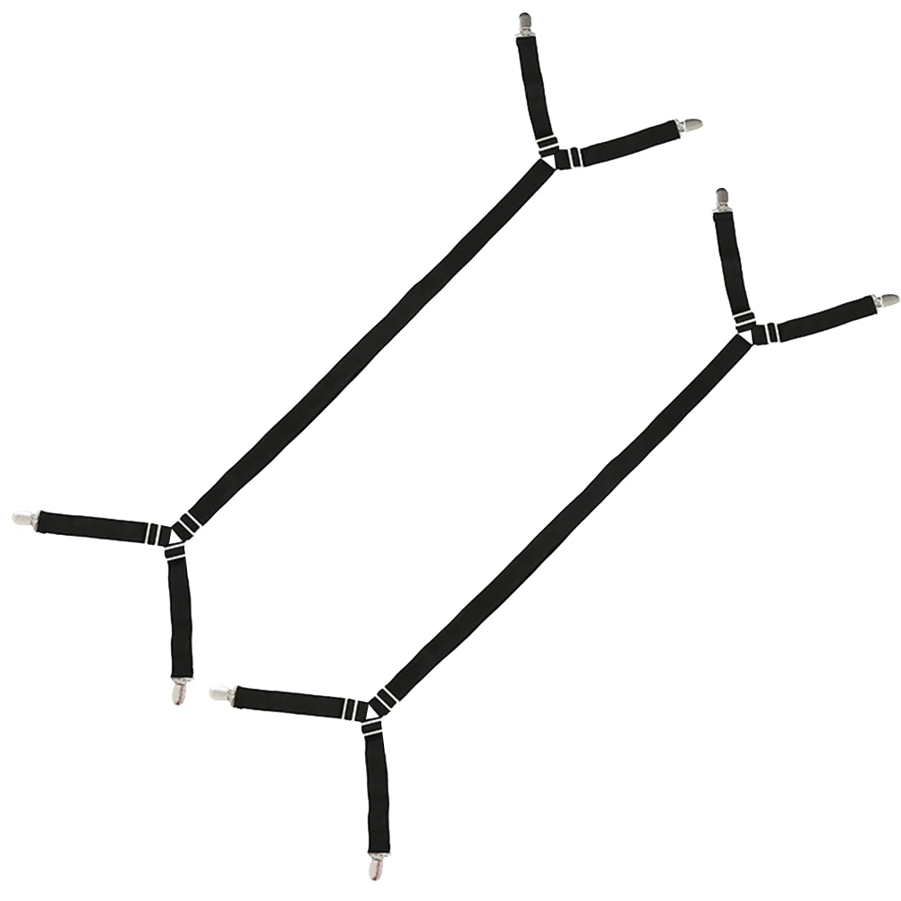 

2pcs Bed Sheet Fasteners Black Elasticized Buckle Clasp For Standard Odd Shaped Beds Bed Sheet Buckles Clasp